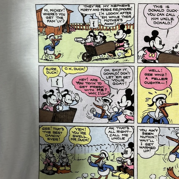 Girls Mickey Mouse Comic Strip Short Sleeve Crop Top Multi Color SZ S - Picture 13 of 15